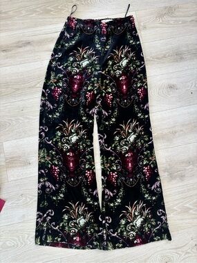 NWT Cara Cara Velvet Wide Leg Whimsy Pant with Renaissance Baroque pattern